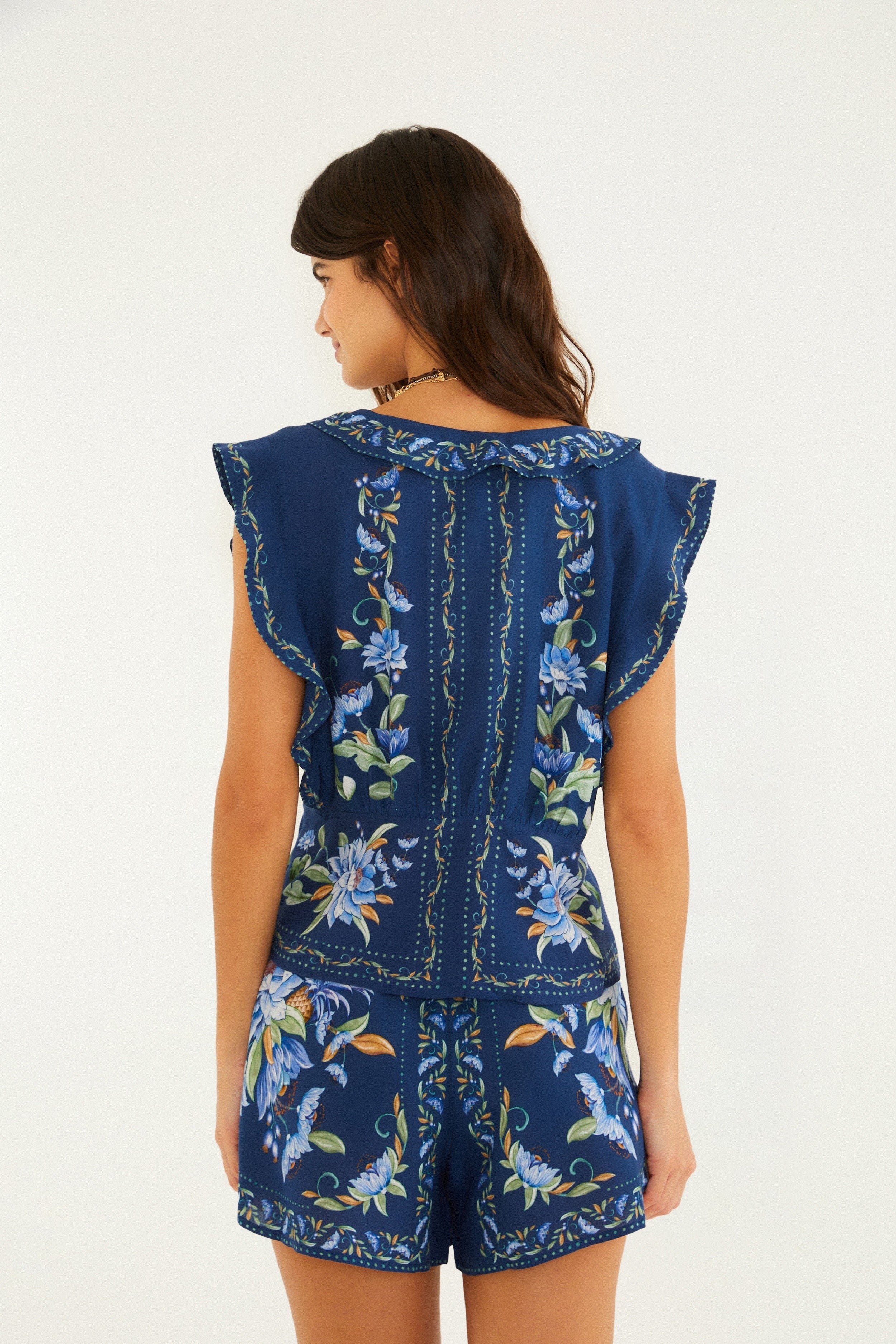 Conjunto Floral Azul